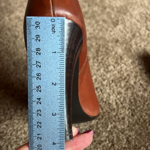 Coach cognac mid calf high heeled boots. Size 7 - Picture 10 of 11